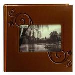Pioneer 4 x 6 In. Embossed Leather Frame Photo Album (200 Photos)-Brown 0