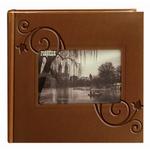 Pioneer 4 x 6 In. Embossed Leather Frame Photo Album (200 Photos)-Brown 1