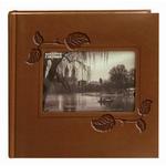 Pioneer 4 x 6 In. Embossed Leather Frame Photo Album (200 Photos)-Brown Ivy 1