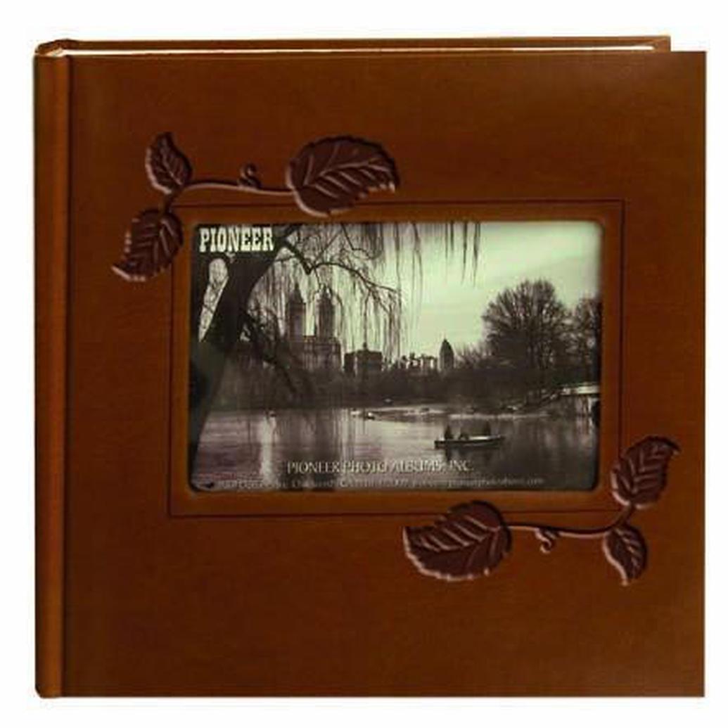 Pioneer 4 x 6 In. Embossed Leather Frame Photo Album (200 Photos)-Brown Ivy