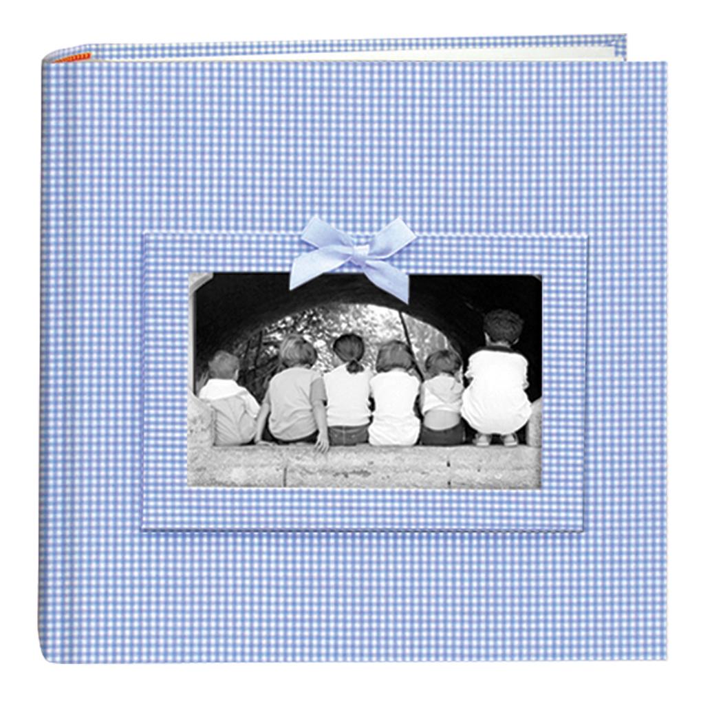 Pioneer 4 x 6 In. Gingham Frame Photo Album (200 Photos) - Blue