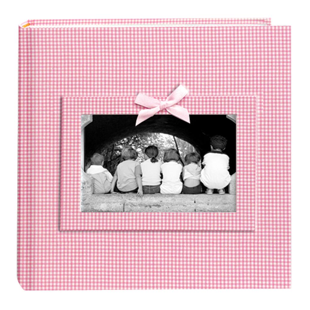 Pioneer 4 x 6 In. Gingham Frame Photo Album (200 Photos) - Pink