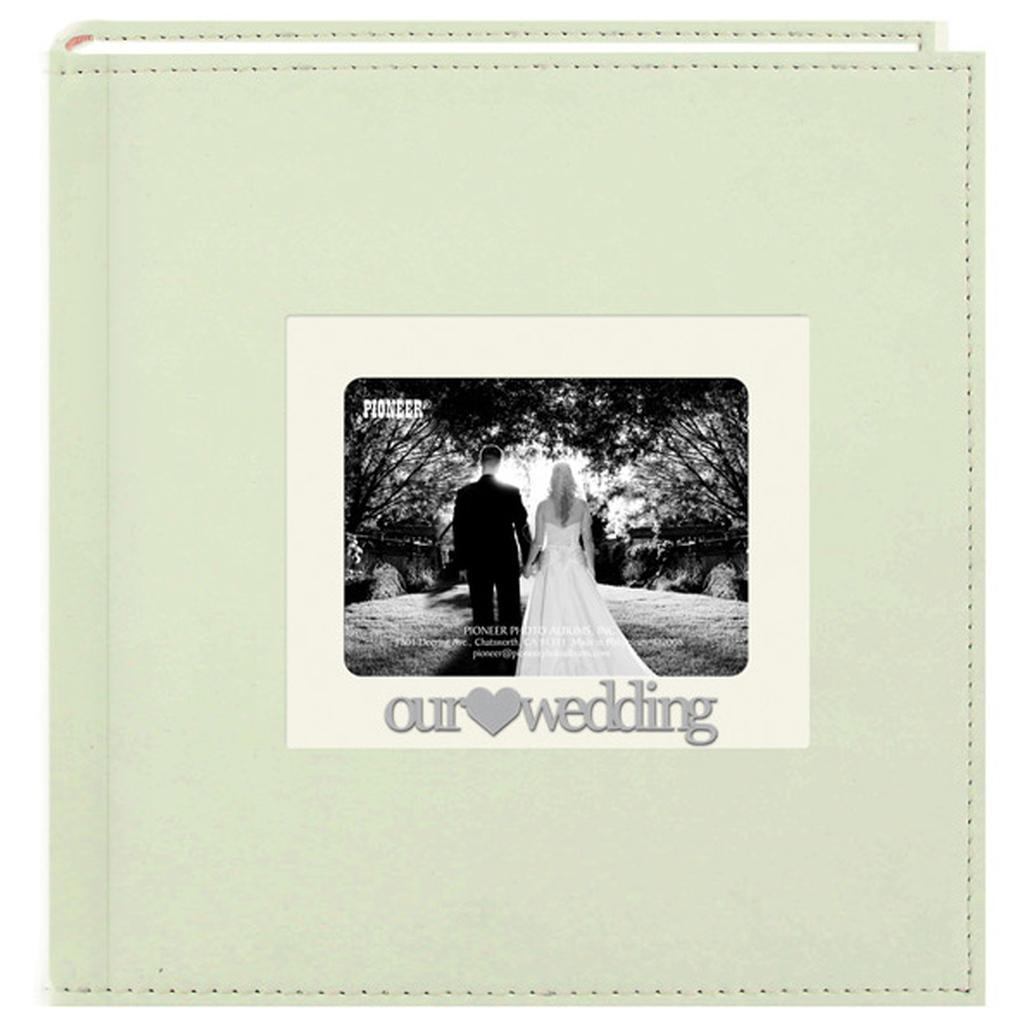 Pioneer 4 x 6 In. Wedding 3D Metal Applique Frame Sewn Album (200 Photos)