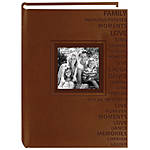 Pioneer Embossed Frame Front Brown Album w/Word Themes Holds 300 4X6 3-Up 0