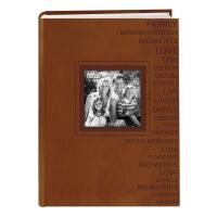 Pioneer Embossed Frame Front Brown Album w/Word Themes Holds 300 4X6 3-Up 1