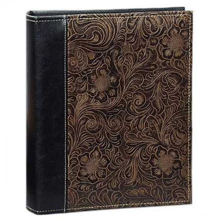 Pioneer 4 x 6 In. Normandy Embossed Scroll Photo Album (208 Photos) - Black