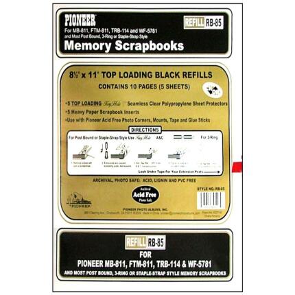 [Pioneer Scrapbook Black Refill Pages 8.5 x 11 10 Pagess