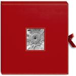 Pioneer Sewn 3-Ring Frame Scrapbook Boxes with Ribbon Closure - Red 0