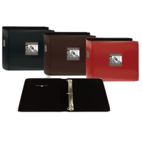 Pioneer Sewn 3-Ring Frame Scrapbook Boxes with Ribbon Closure - Red 1