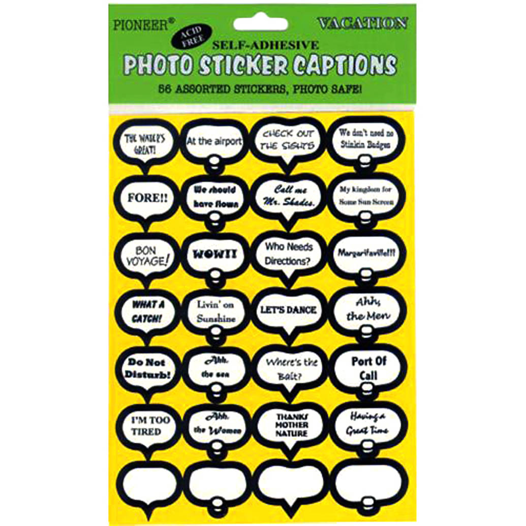 Pioneer Photo Caption Stickers - Vacations (56 stickers)