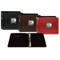 Pioneer 12 x 12 In. Sewn Leatherette 3-Ring Binder Frame Scrapbook - Brown 1