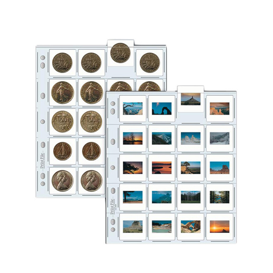 Print File Archival Storage Page for Slides (2x2-20HB, 10-Mil, 100 Pack)