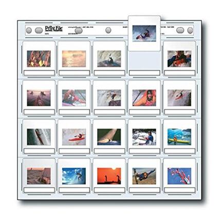 Print File Archival Storage Page for Slides, 35mm (2x2in), Holds 20 Slides,