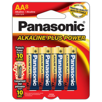 Panasonic Alkaline Plus AA 8 Pack Batteries 0