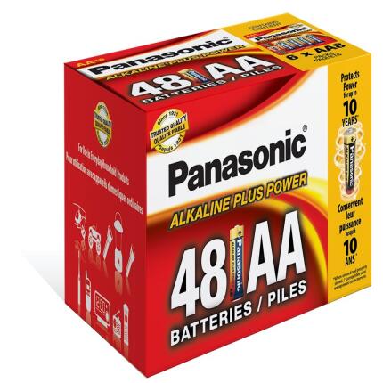 Panasonic Bulk 48 Count AA Alkaline Plus Batteries (6X 8Pack)