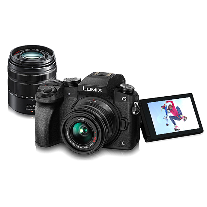 Panasonic LUMIX G7 4K Mirrorless Camera with 14-42mm and 45-150mm