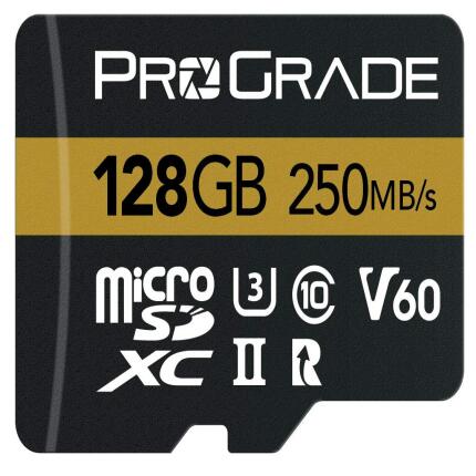 ProGrade Digital 128GB MicroSDXC UHS-II Memory Card w/adapter - v60