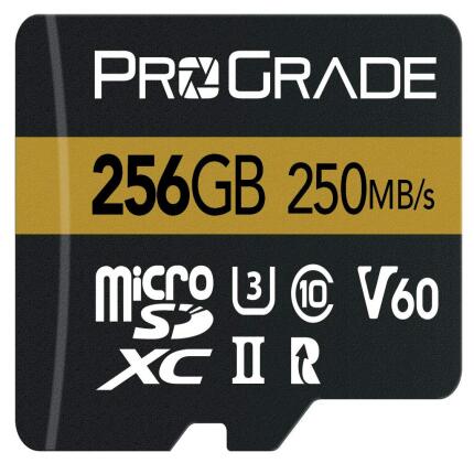 ProGrade Digital 256GB MicroSDXC UHS-II Memory Card w/adapter - v60