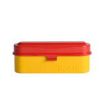 Kodak steel 135 film case w/ red lid and yellow body 0