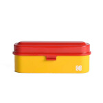 Kodak steel 135 film case w/ red lid and yellow body 1