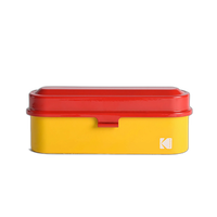 Kodak steel 135 film case w/ red lid and yellow body 1