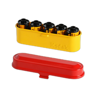 Kodak steel 135 film case w/ red lid and yellow body 6