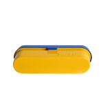 Kodak steel 135 film case w/ blue lid and yellow body 3