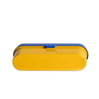 Kodak steel 135 film case w/ blue lid and yellow body 3