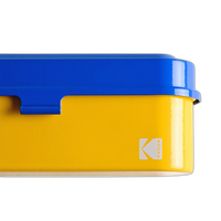Kodak steel 135 film case w/ blue lid and yellow body 6