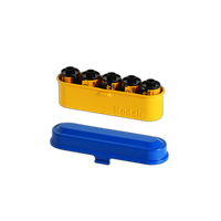 Kodak steel 135 film case w/ blue lid and yellow body 7