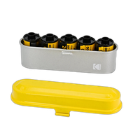 Kodak steel 135 film case w/ yellow lid and silver body 4