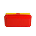 Kodak steel 120/135 film case w/ red lid and yellow body 1