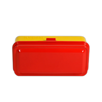 Kodak steel 120/135 film case w/ red lid and yellow body 1