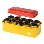 Kodak steel 120/135 film case w/ red lid and yellow body 4