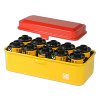 Kodak steel 120/135 film case w/ red lid and yellow body 4