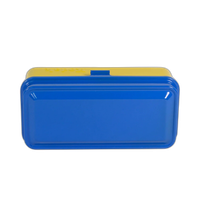 Kodak steel 120/135 film case w/ blue lid and yellow body 1