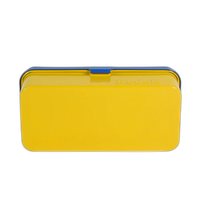 Kodak steel 120/135 film case w/ blue lid and yellow body 2