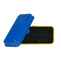 Kodak steel 120/135 film case w/ blue lid and yellow body 3