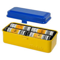 Kodak steel 120/135 film case w/ blue lid and yellow body 5