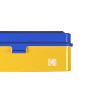 Kodak steel 120/135 film case w/ blue lid and yellow body 9