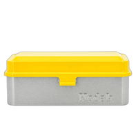 Kodak steel 120/135 film case w/ yellow lid and silver body 0