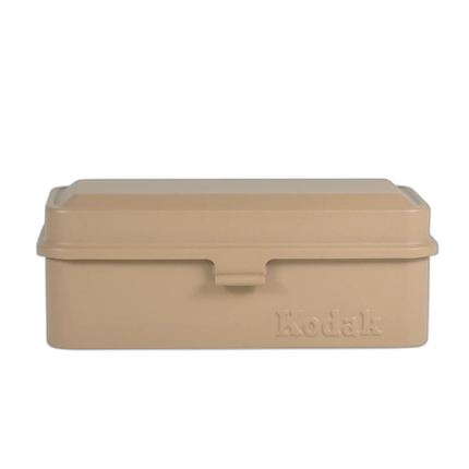 Kodak steel 120/135 film case w/ beige lid and beige body