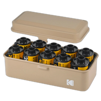 Kodak steel 120/135 film case w/ beige lid and beige body 4