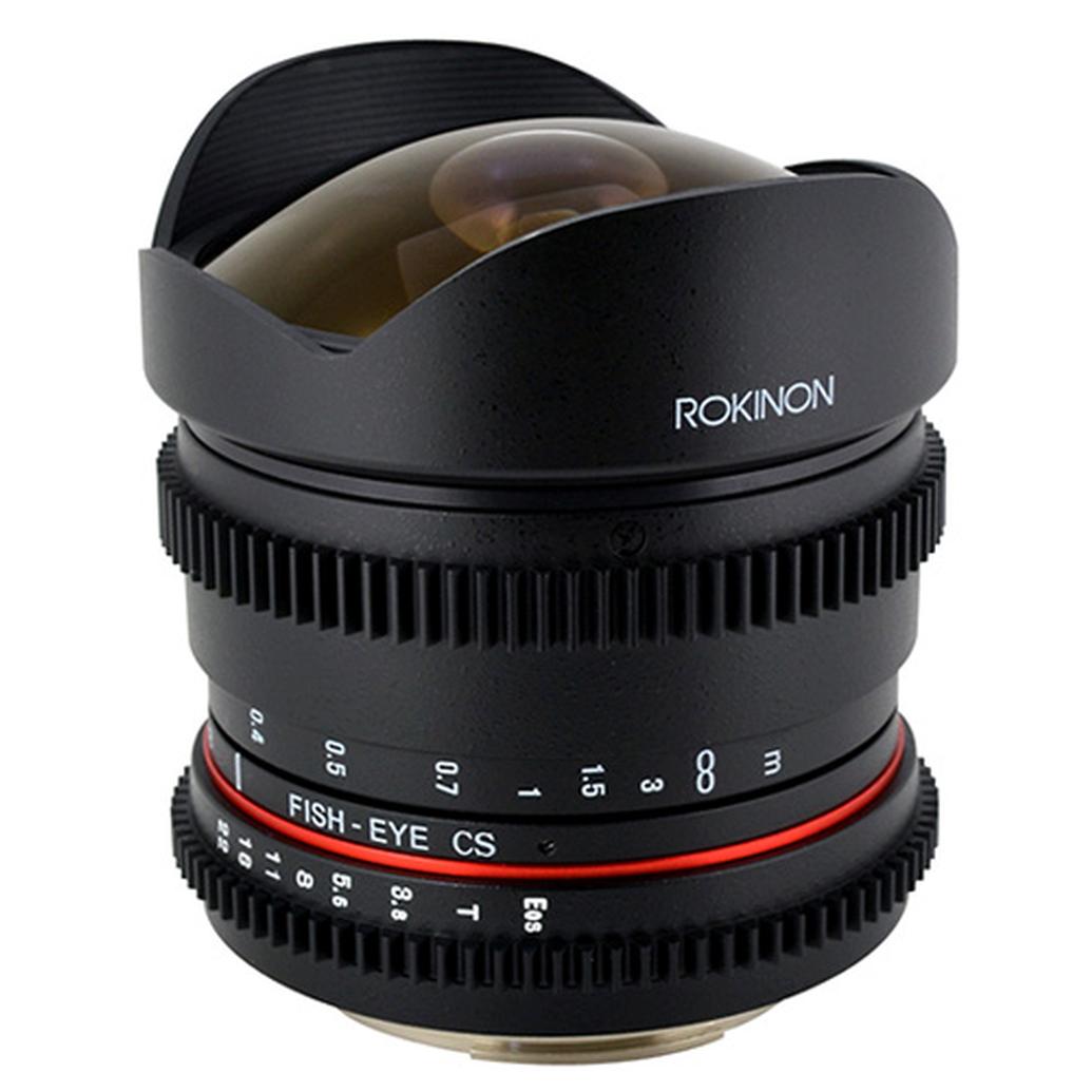 Rokinon 8mm T/3.8 Fisheye Cine Lens with Removable Hood for Canon EF