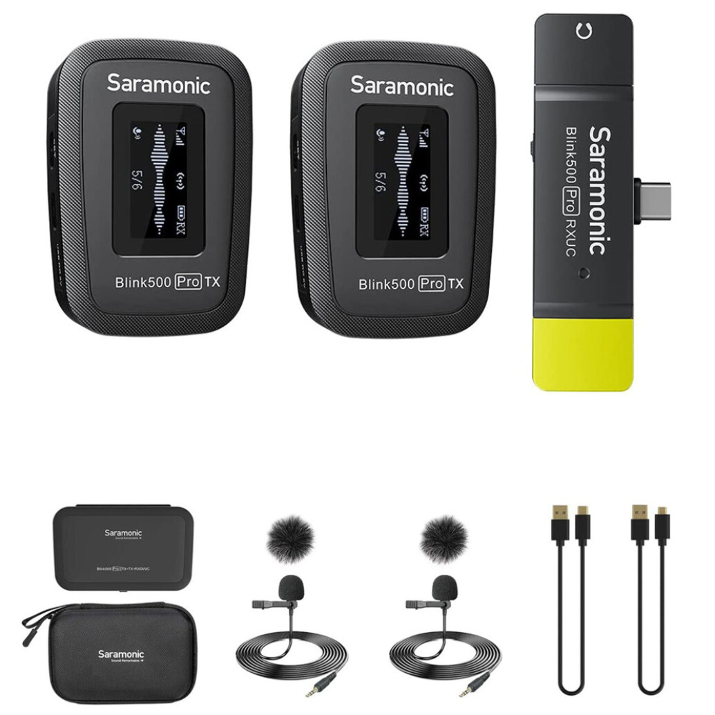 Saramonic Blink 500 Pro B6 TX+TX+RX 2.4GHz Wireless Lavalier System for USB-