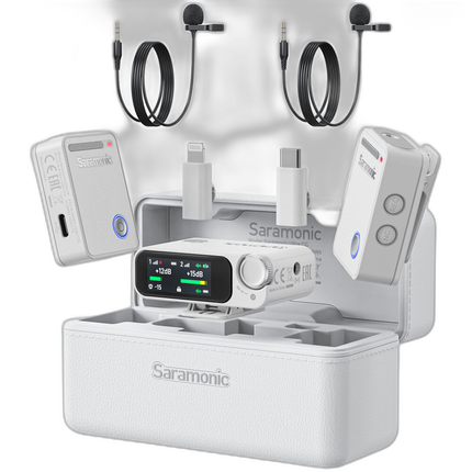Saramonic Ultra 2-Person Universal Wireless Mic - White Combo Mobile Devices