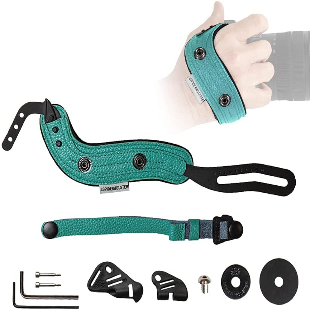 SpiderPro v2 Hand Strap - Teal Leather