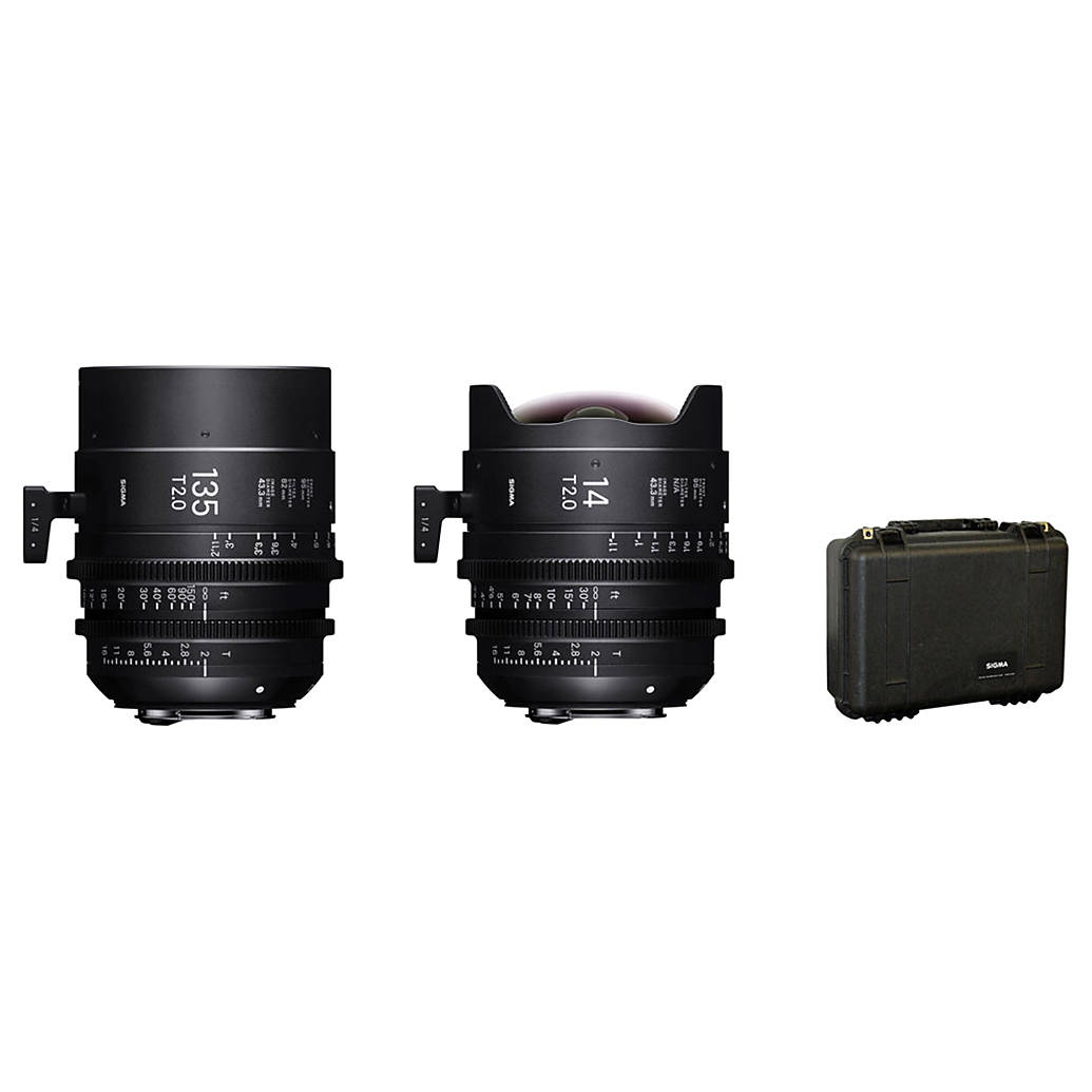 Sigma 14mm T2  and  135mm T2 FF High-Speed Prime Lens Kit with Case (PL)