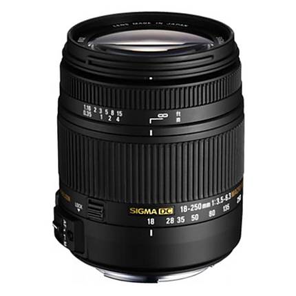 Sigma DC (OS) MACRO HSM 18-250mm f/3.5-6.3 Telephoto Lens for Canon - Black