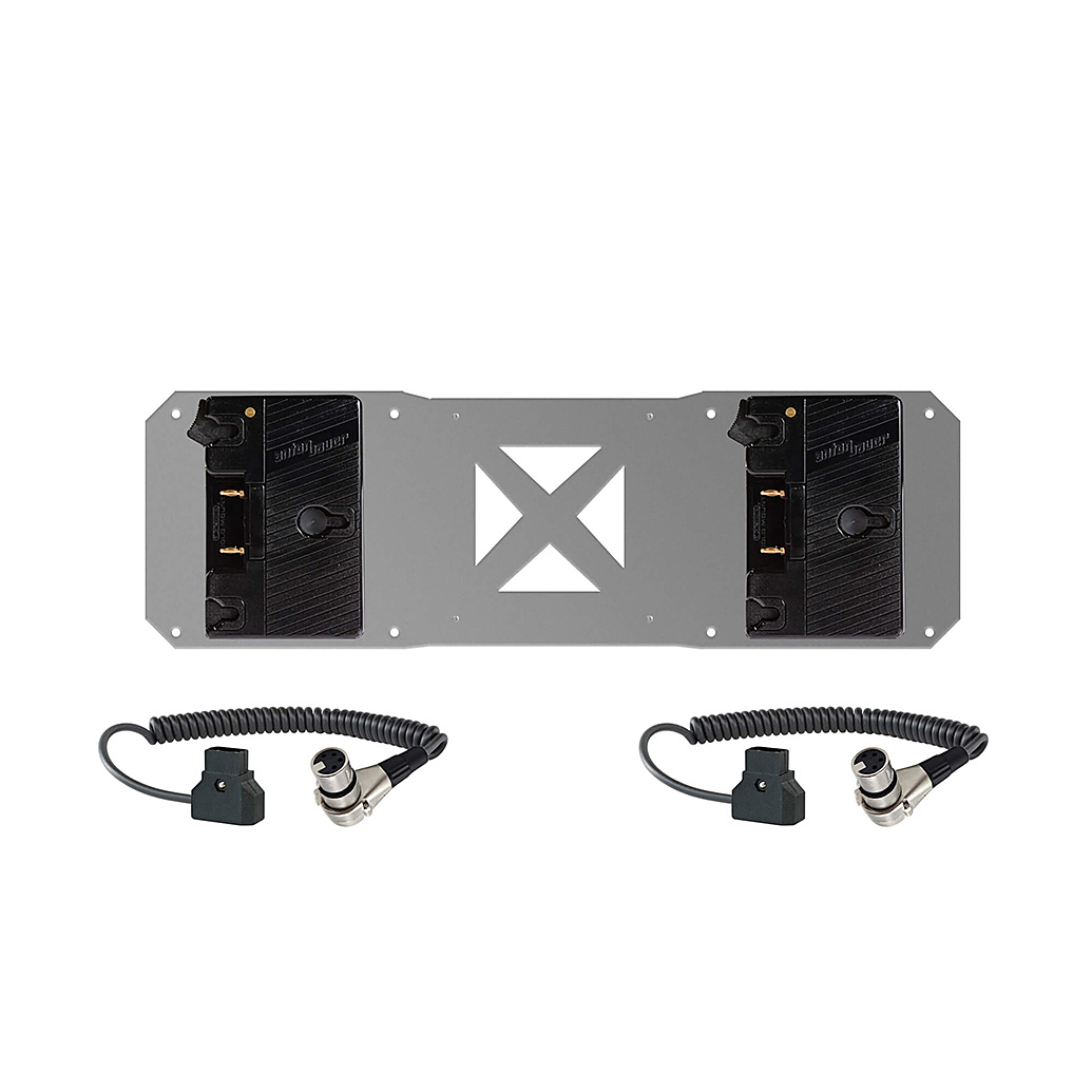 Shape 2 x Gold Mount Plates  and  D-Tap Cables for Atomos Sumo